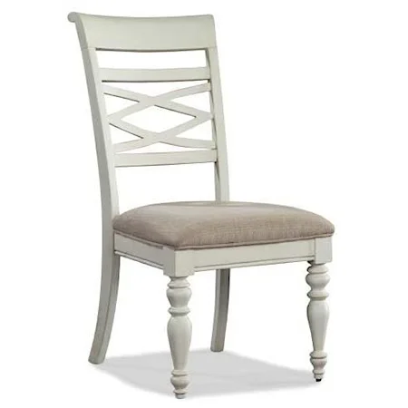 Cross Back Chair with Upholstered Seat